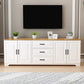 Consola multimedia de TV contemporánea, soporte multimedia de TV de madera para sala de estar