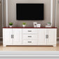 Consola multimedia de TV contemporánea, soporte multimedia de TV de madera para sala de estar