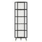 Contemporary Metal Curio Cabinet Glass Doors Storage Cabinet for Dining Room