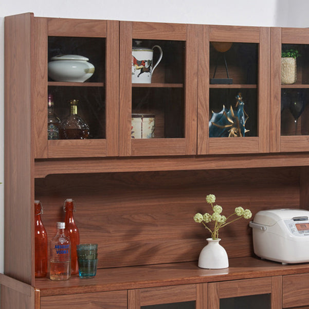 Contemporary Dining Hutch Wood Glass Doors Storage Cabinet for Dining Room Clearhalo 'Display & China Cabinets' 'display_china_cabinets' 'furn' 'furn_display_china_cabinets' 'Furniture' 'Kitchen & Dining Furniture' 6669245
