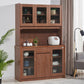 Contemporary Dining Hutch Wood Glass Doors Storage Cabinet for Dining Room Clearhalo 'Display & China Cabinets' 'display_china_cabinets' 'furn' 'furn_display_china_cabinets' 'Furniture' 'Kitchen & Dining Furniture' 6669249