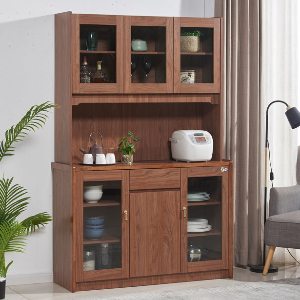 Contemporary Dining Hutch Wood Glass Doors Storage Cabinet for Dining Room Clearhalo 'Display & China Cabinets' 'display_china_cabinets' 'furn' 'furn_display_china_cabinets' 'Furniture' 'Kitchen & Dining Furniture' 6669249