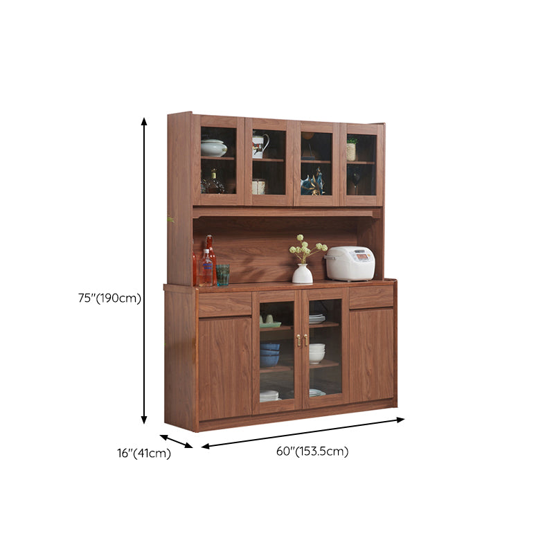 Contemporary Dining Hutch Wood Glass Doors Storage Cabinet for Dining Room Clearhalo 'Display & China Cabinets' 'display_china_cabinets' 'furn' 'furn_display_china_cabinets' 'Furniture' 'Kitchen & Dining Furniture' 6669252