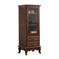 Traditional Glass Doors Display Stand Solid Wood Storage Cabinet for Dining Room