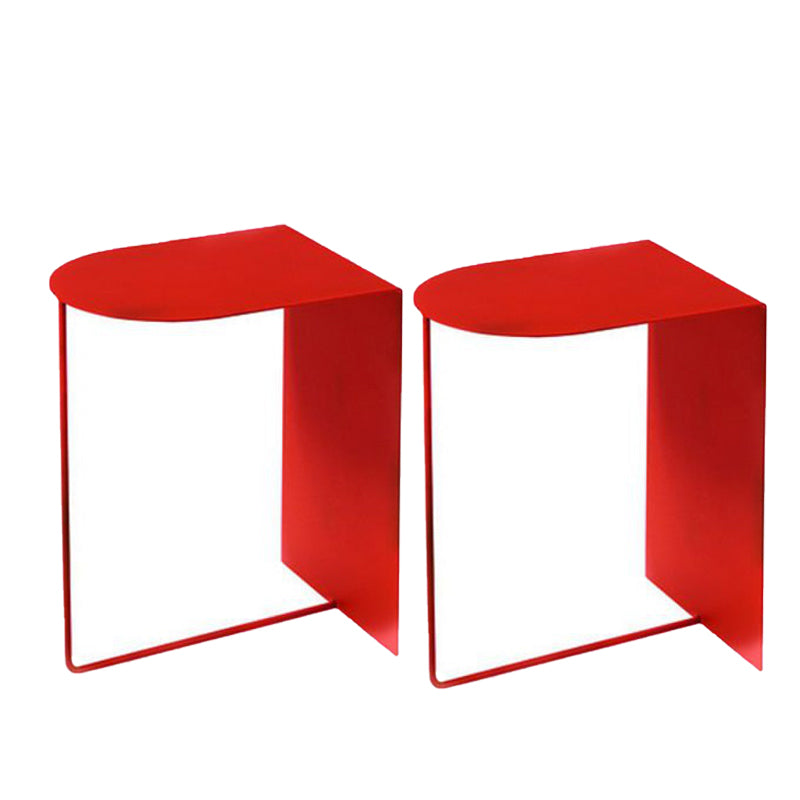 Contemporary Accent Table Nightstand Antique Finish Bedside Cabinet Red 2 Piece Set Clearhalo 'Bedroom Furniture' 'furn' 'furn_night_stand' 'Furniture' 'night_stand' 'Nightstands' 6669408