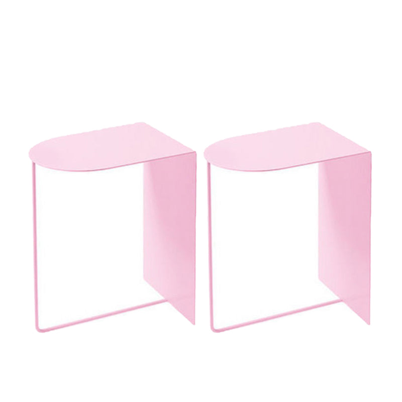 Contemporary Accent Table Nightstand Antique Finish Bedside Cabinet Pinkish Red 2 Piece Set Clearhalo 'Bedroom Furniture' 'furn' 'furn_night_stand' 'Furniture' 'night_stand' 'Nightstands' 6669412