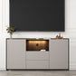Contemporary Faux Wood TV Stand 2 Drawers and 2 Doors TV Cabinet Champagne Clearhalo 'furn' 'furn_tv_stands_entertainment_centers' 'Furniture' 'Living Room Furniture' 'TV Stands & Entertainment Centers' 'TV Stands & Media Storage Furniture' 'tv_stands_entertainment_centers' 6669441