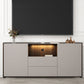 Contemporary Faux Wood TV Stand 2 Drawers and 2 Doors TV Cabinet Champagne Clearhalo 'furn' 'furn_tv_stands_entertainment_centers' 'Furniture' 'Living Room Furniture' 'TV Stands & Entertainment Centers' 'TV Stands & Media Storage Furniture' 'tv_stands_entertainment_centers' 6669442