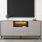 Contemporary Faux Wood TV Stand 2 Drawers and 2 Doors TV Cabinet 72"L x 9"W x 35"H Champagne Clearhalo 'furn' 'furn_tv_stands_entertainment_centers' 'Furniture' 'Living Room Furniture' 'TV Stands & Entertainment Centers' 'TV Stands & Media Storage Furniture' 'tv_stands_entertainment_centers' 6669444