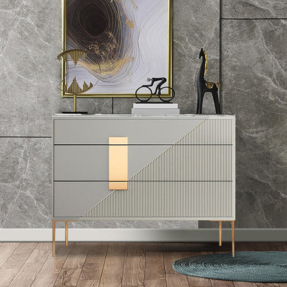 Cassettiera portaoggetti in pietra classica Glam da 15,6 pollici di larghezza con 3/6 cassetti