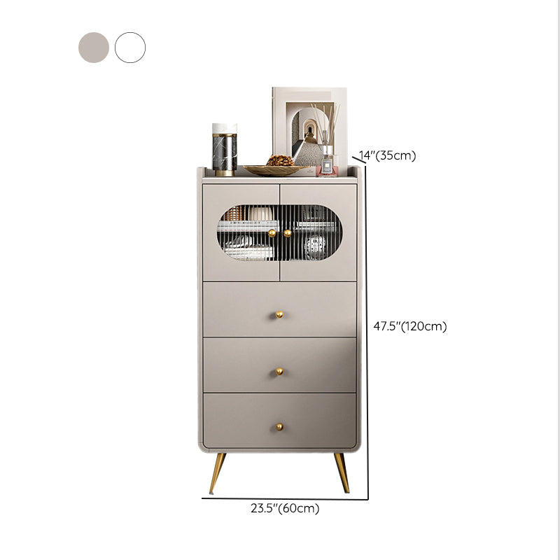 Baule verticale per camera da letto Glam Stone con gambe in metallo