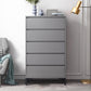 Cassettiera moderna per camera da letto, in legno ingegnerizzato, colore grigio, con cassetti