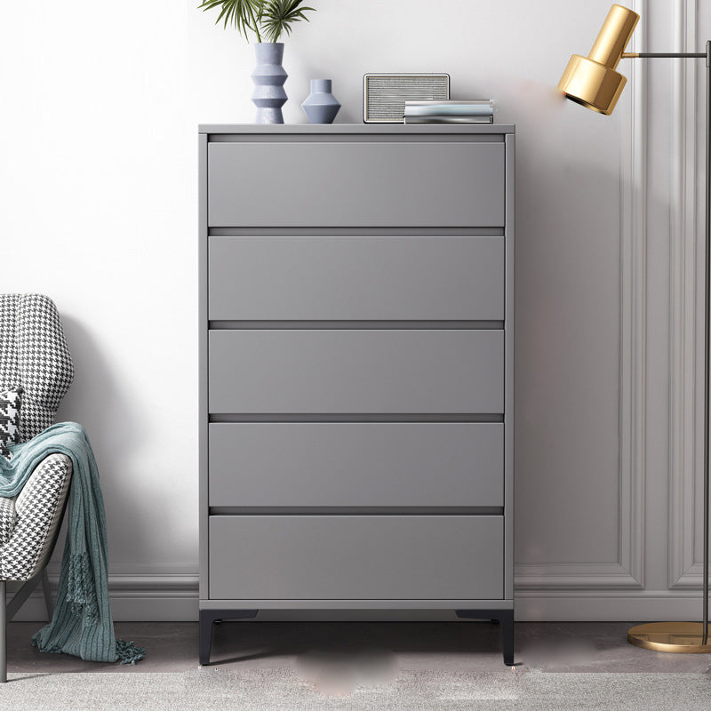 Cassettiera moderna per camera da letto, in legno ingegnerizzato, colore grigio, con cassetti