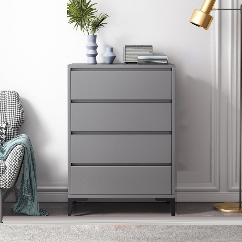 Cassettiera moderna per camera da letto, in legno ingegnerizzato, colore grigio, con cassetti