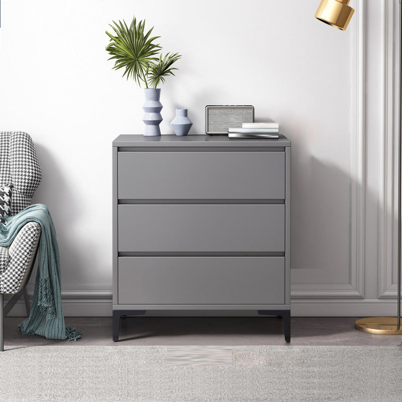 Cassettiera moderna per camera da letto, in legno ingegnerizzato, colore grigio, con cassetti