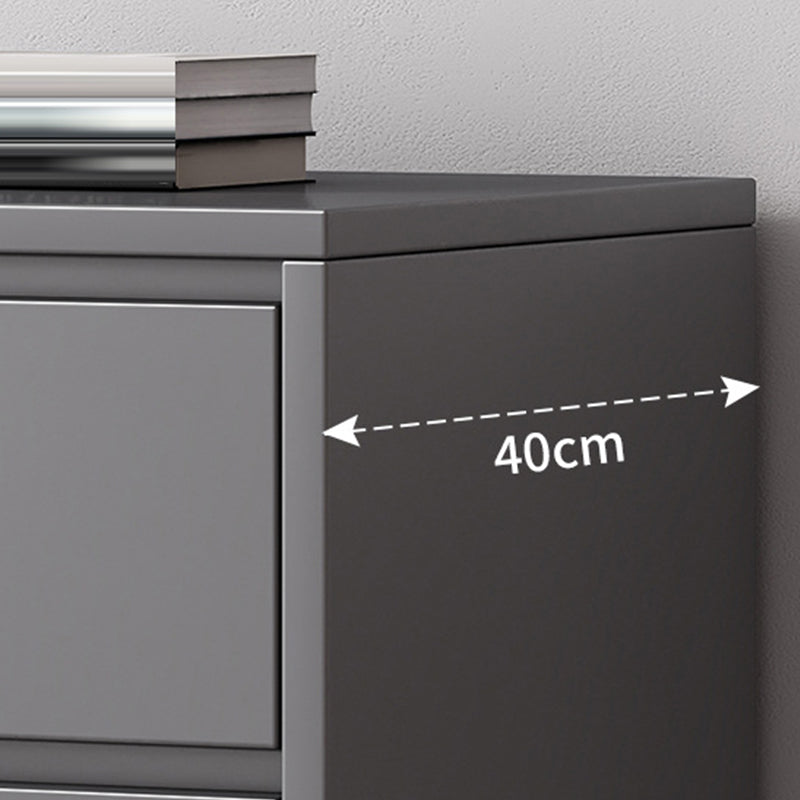 Cassettiera moderna per camera da letto, in legno ingegnerizzato, colore grigio, con cassetti