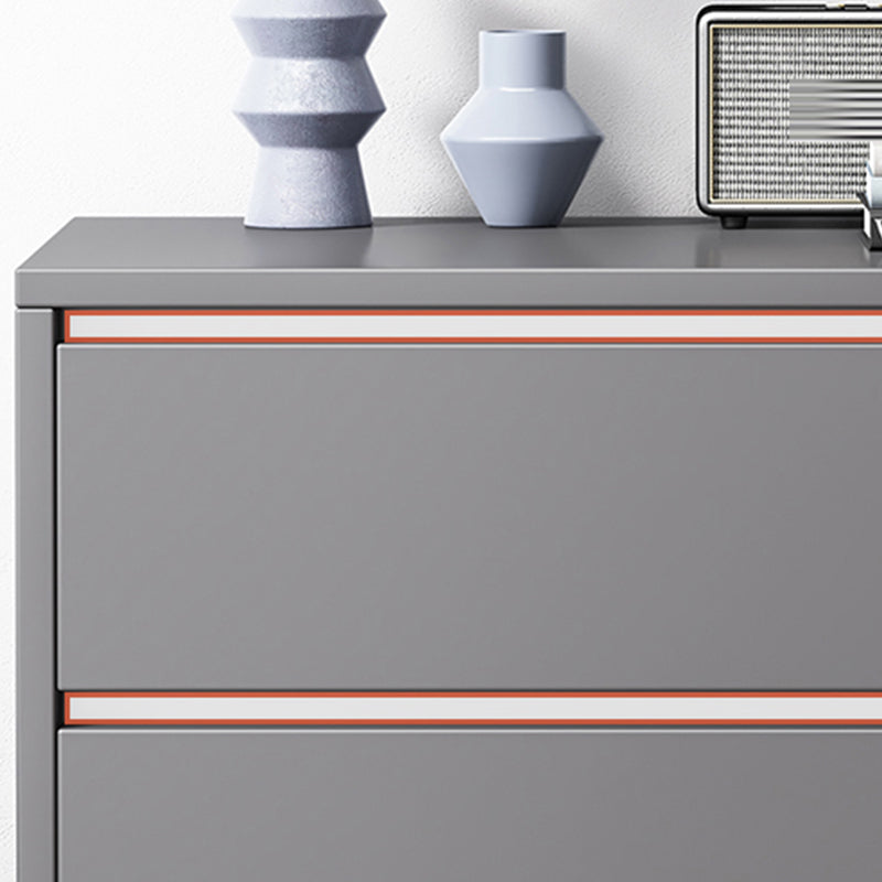 Cassettiera moderna per camera da letto, in legno ingegnerizzato, colore grigio, con cassetti