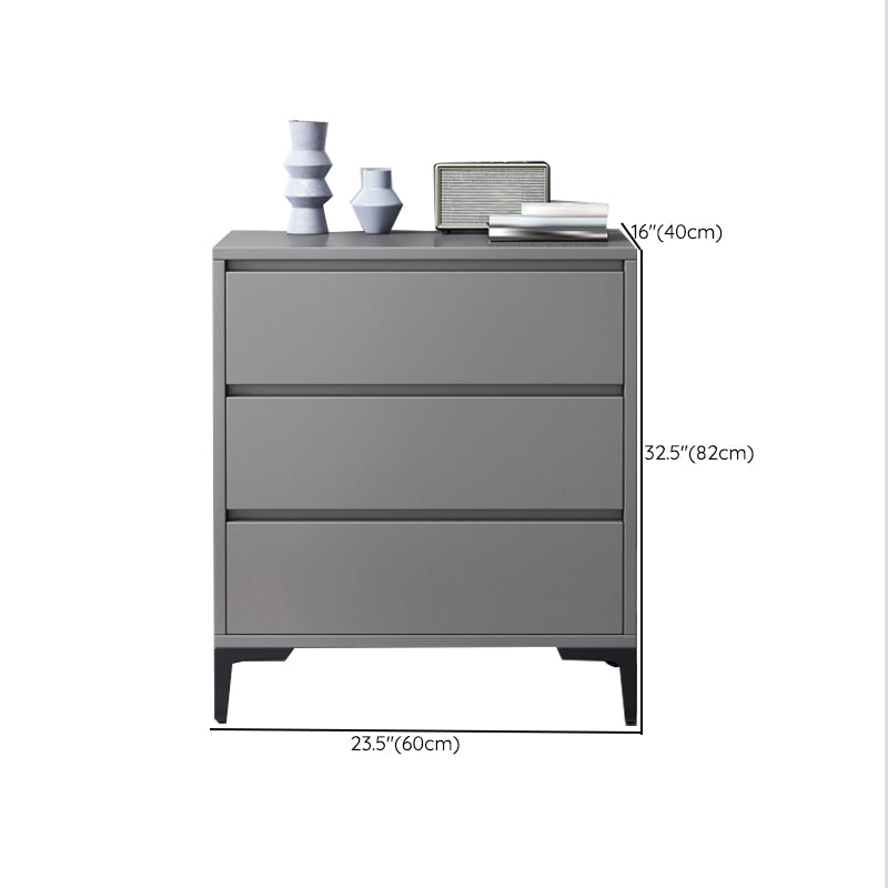 Cassettiera moderna per camera da letto, in legno ingegnerizzato, colore grigio, con cassetti