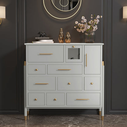 Wooden Storage Chest Dresser Contemporary Glam Dresser with Drawers 37"L x 16"W x 41"H Light Gray Clearhalo 'Bedroom Furniture' 'Dressers & Chests' 'dressers_chests' 'furn' 'furn_dressers_chests' 'Furniture' 6669532