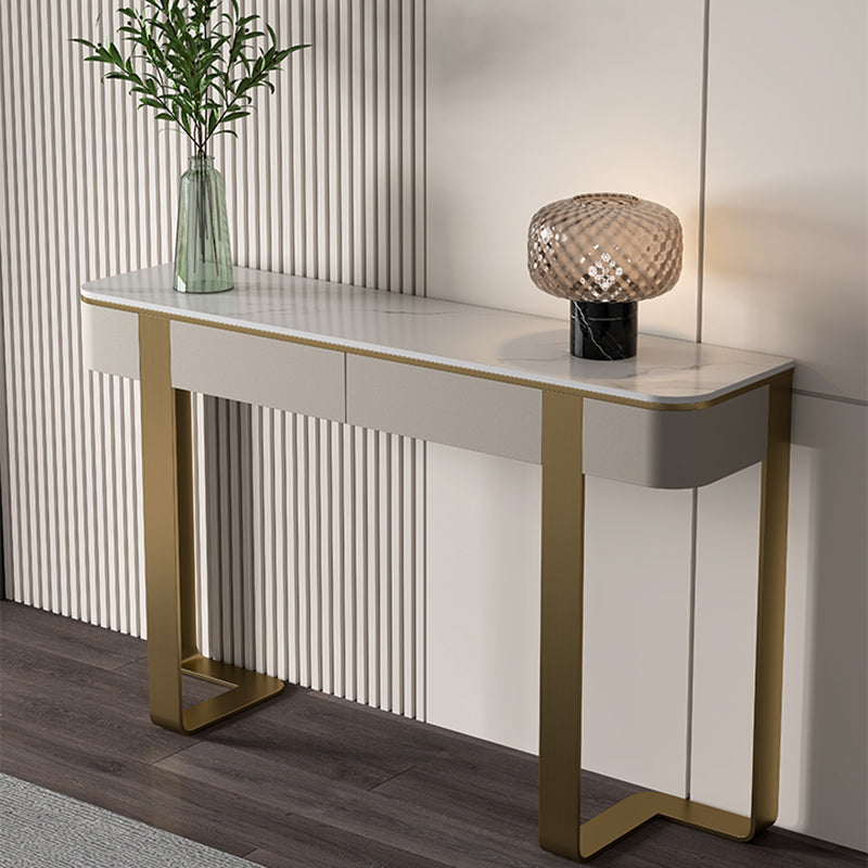 Tavola moderna di accento di pietra resistente alla macchia 33,46 "tavolo da console alta