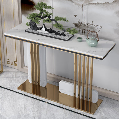 Console rettangolo in marmo glam Tabella 1-scaffale 31,5 "tavolo di accento alto