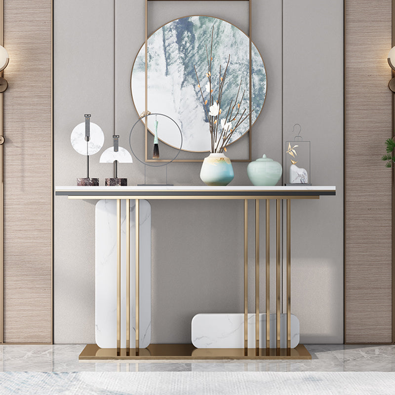 Console rettangolo in marmo glam Tabella 1-scaffale 31,5 "tavolo di accento alto