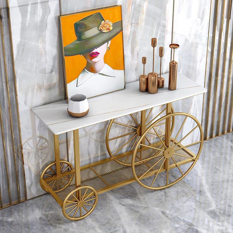 Tavolo accento rettangolo glam tavolo da divano console di finitura antica