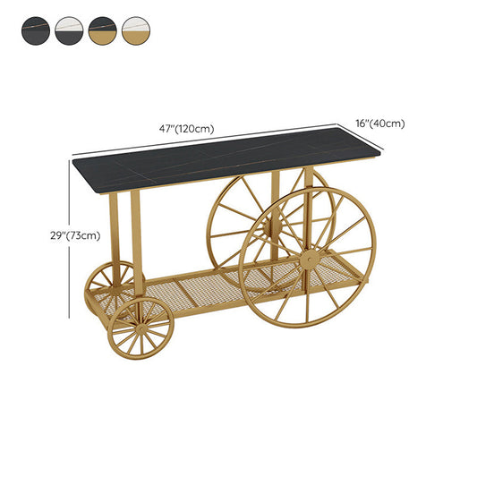 Tavolo accento rettangolo glam tavolo da divano console di finitura antica