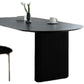 Black Solid Wood Oval Office Desk Modern 29.53" Tall Writing Desk