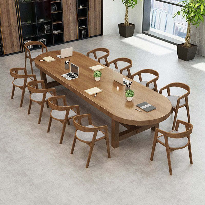 29.25-inch Height Industrial Writing Desk Oval Solid Wood Office Desk Clearhalo 'furn' 'furn_office_desk' 'Furniture' 'Office Desks' 'Office Furniture' 'office_desk' 6669754