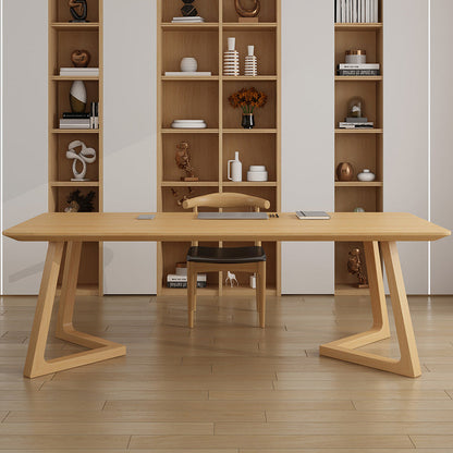 Modern 29,53 "großer Büroschreibtisch Massivholzkrümmte Schreibtisch gebogene Schreibtisch