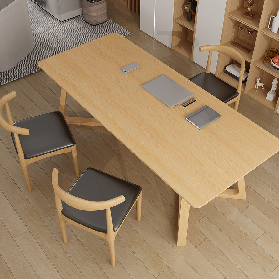 Modern 29,53 "großer Büroschreibtisch Massivholzkrümmte Schreibtisch gebogene Schreibtisch