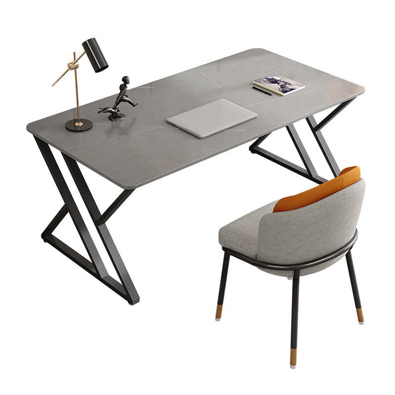 Contemporary Curved Office Desk Antique Finish Computer Desk Clearhalo 'furn' 'furn_office_desk' 'Furniture' 'Office Desks' 'Office Furniture' 'office_desk' 6669940