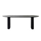 Bureau de bureau ovale en bois massif noir de 29,53 po de haut avec base luge