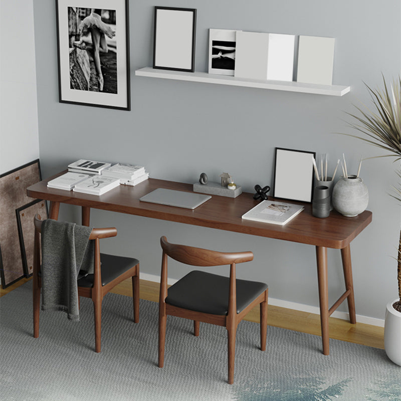 Bureau d'écriture contemporain marron bureau de bureau en bois massif avec jambes