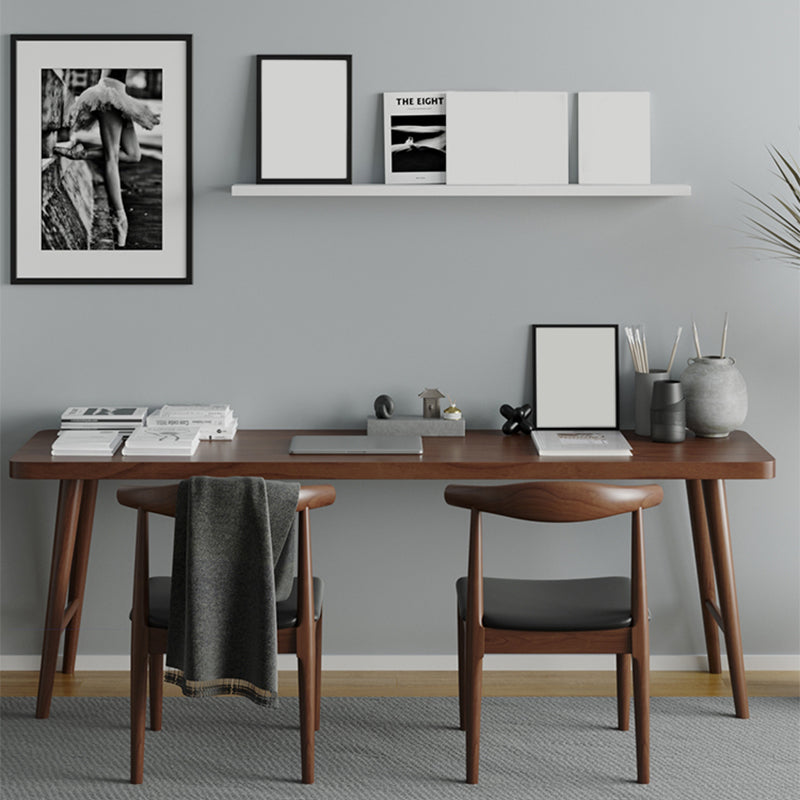 Bureau d'écriture contemporain marron bureau de bureau en bois massif avec jambes