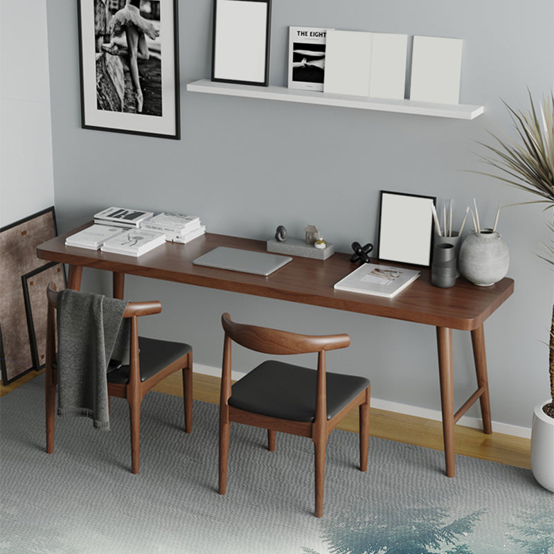 Bureau d'écriture contemporain marron bureau de bureau en bois massif avec jambes