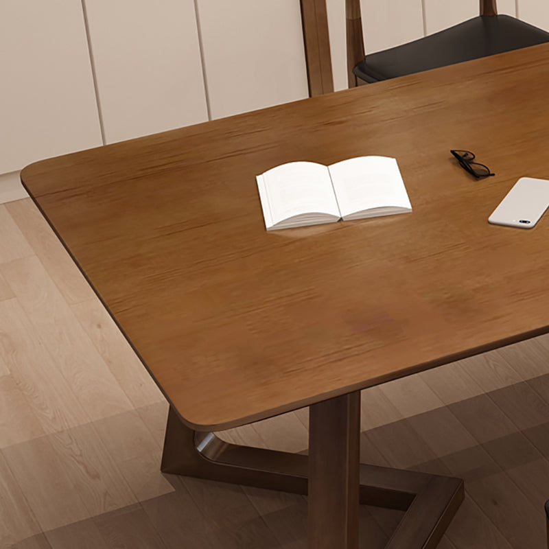 Contemporary Brown Writing Desk Solid Wood Office Desk with Legs Clearhalo 'furn' 'furn_office_desk' 'Furniture' 'Office Desks' 'Office Furniture' 'office_desk' 6669987