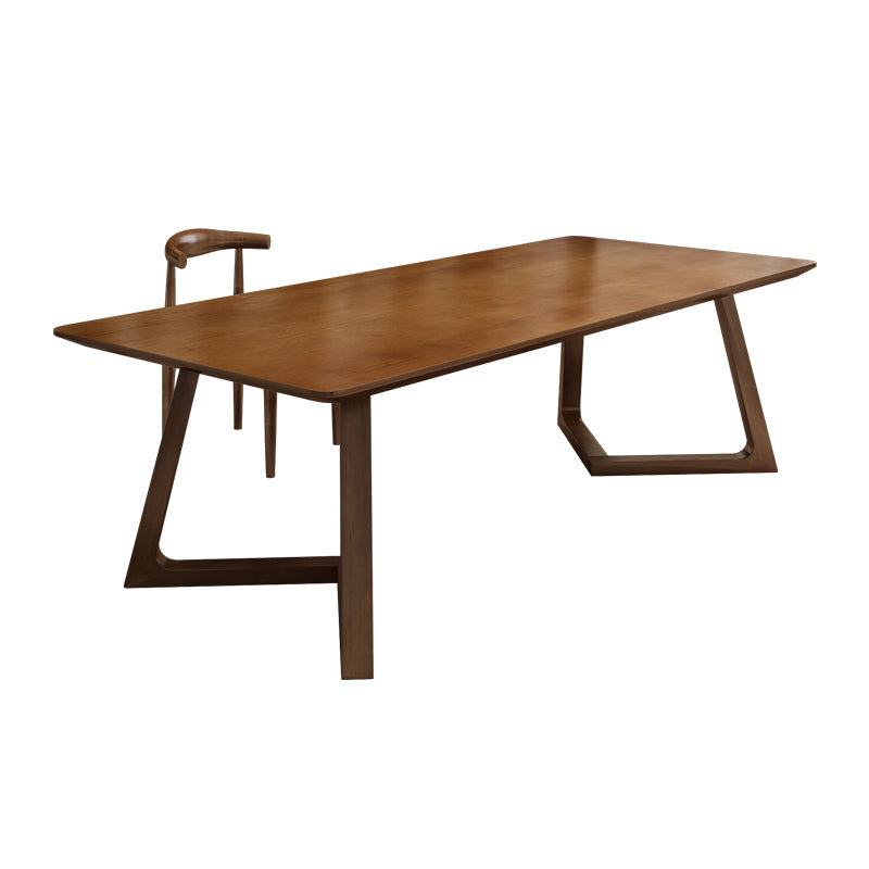 Contemporary Brown Writing Desk Solid Wood Office Desk with Legs Clearhalo 'furn' 'furn_office_desk' 'Furniture' 'Office Desks' 'Office Furniture' 'office_desk' 6669988