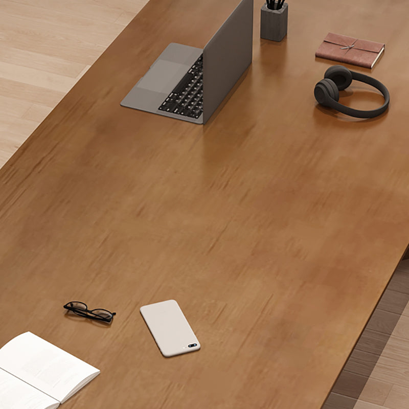 Contemporary Brown Writing Desk Solid Wood Office Desk with Legs Clearhalo 'furn' 'furn_office_desk' 'Furniture' 'Office Desks' 'Office Furniture' 'office_desk' 6669990