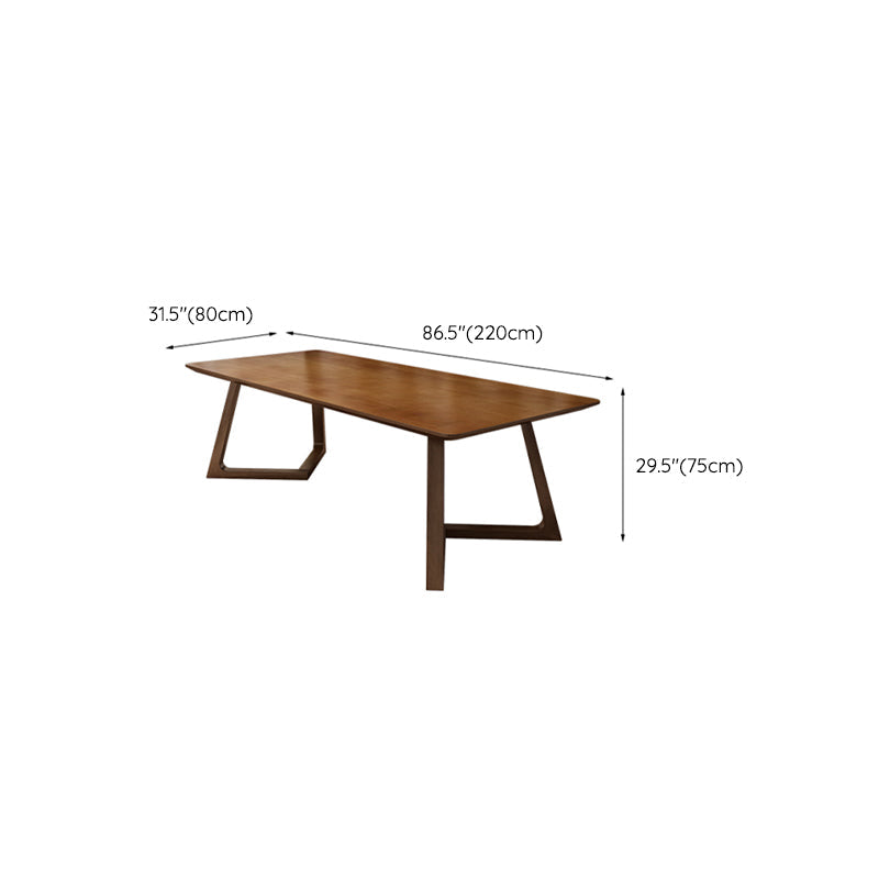 Contemporary Brown Writing Desk Solid Wood Office Desk with Legs Clearhalo 'furn' 'furn_office_desk' 'Furniture' 'Office Desks' 'Office Furniture' 'office_desk' 6670001