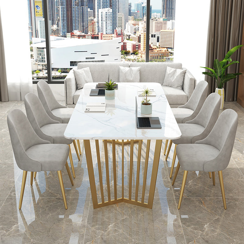 29.25" H Classic Glam Writing Desk Curved Stone Top Office Desk 78.7"L x 31.5"W x 29.5"H Clearhalo 'furn' 'furn_office_desk' 'Furniture' 'Office Desks' 'Office Furniture' 'office_desk' 6670005