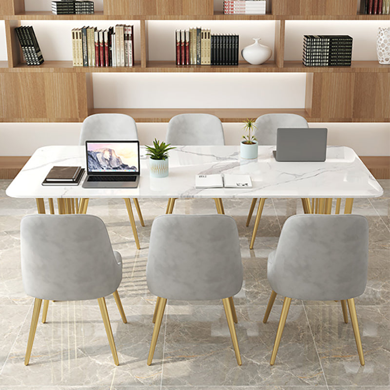 29.25" H Classic Glam Writing Desk Curved Stone Top Office Desk 70.9"L x 31.5"W x 29.5"H Clearhalo 'furn' 'furn_office_desk' 'Furniture' 'Office Desks' 'Office Furniture' 'office_desk' 6670006