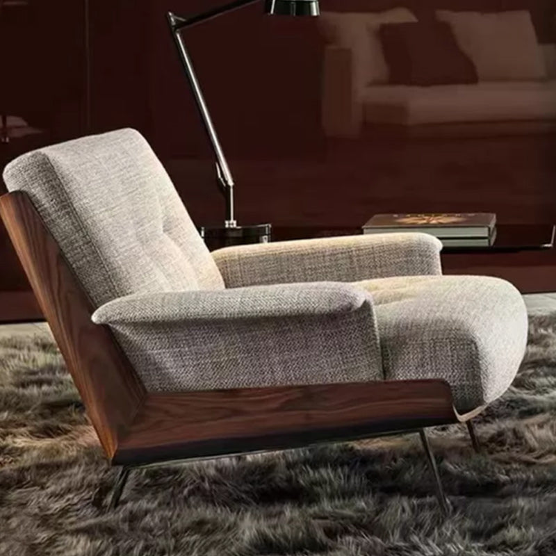 Industrial Lounge Chair Solid Color Cushion Back Basic Four Leg Reclining Accent Chair Clearhalo 'Accent Chairs' 'accent_chairs' 'Chairs & Seating' 'furn' 'furn_accent_chairs' 'Furniture' 'Living Room Furniture' 6670178