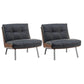 Industrial Lounge Chair Solid Color Cushion Back Basic Four Leg Reclining Accent Chair 2 Piece Set Armless Clearhalo 'Accent Chairs' 'accent_chairs' 'Chairs & Seating' 'furn' 'furn_accent_chairs' 'Furniture' 'Living Room Furniture' 6670182