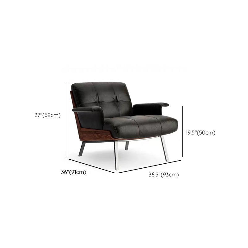 Industrial Lounge Chair Solid Color Cushion Back Basic Four Leg Reclining Accent Chair Clearhalo 'Accent Chairs' 'accent_chairs' 'Chairs & Seating' 'furn' 'furn_accent_chairs' 'Furniture' 'Living Room Furniture' 6670184