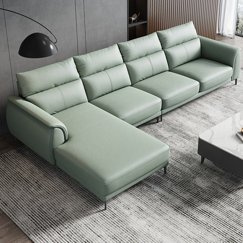 Industrial Sectional Sofa Green Pillow Top Arm Sofa for Living Room