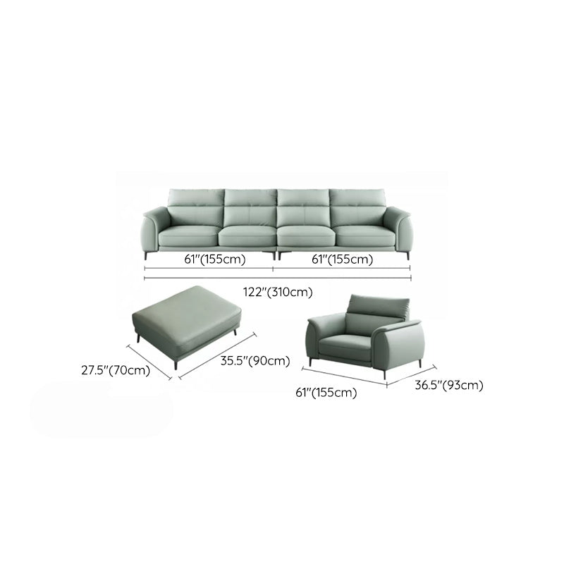 Industrial Sectional Sofa Green Pillow Top Arm Sofa for Living Room