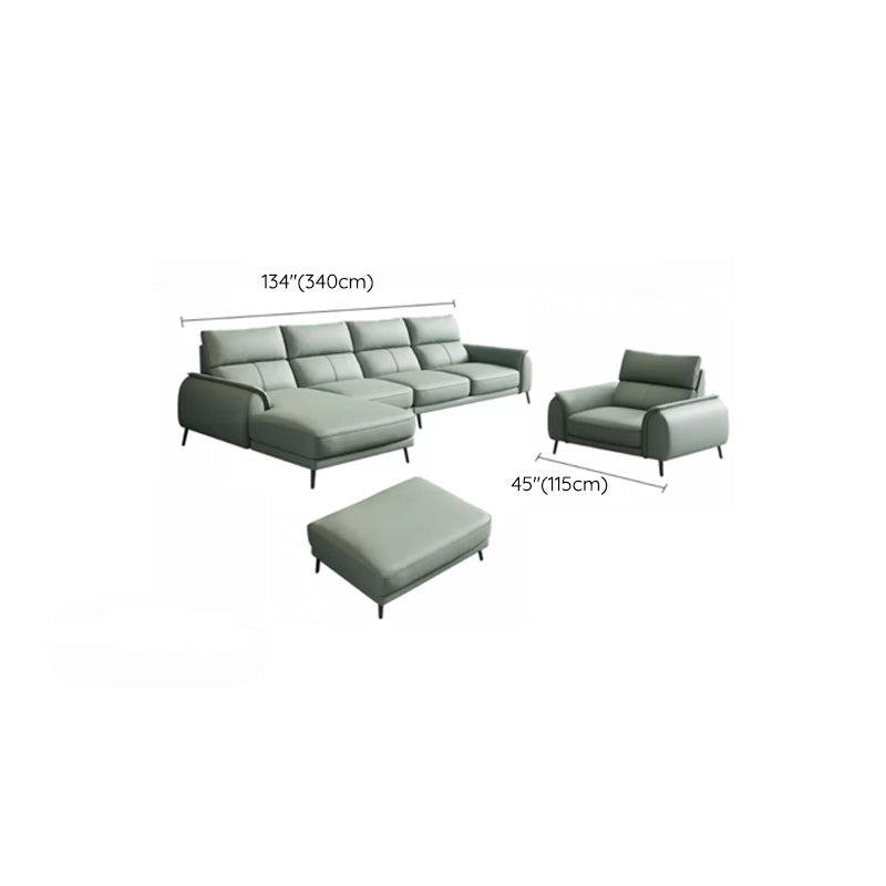 Industrial Sectional Sofa Green Pillow Top Arm Sofa for Living Room