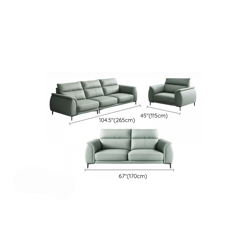 Industrial Sectional Sofa Green Pillow Top Arm Sofa for Living Room
